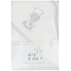 WF1652: Baby Grey Giraffe Hooded Towel/Robe